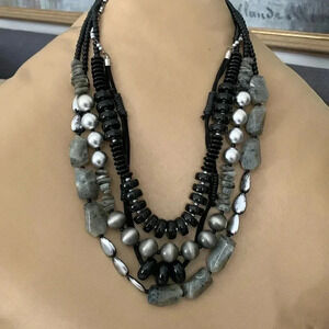 Multistrand  bead necklace